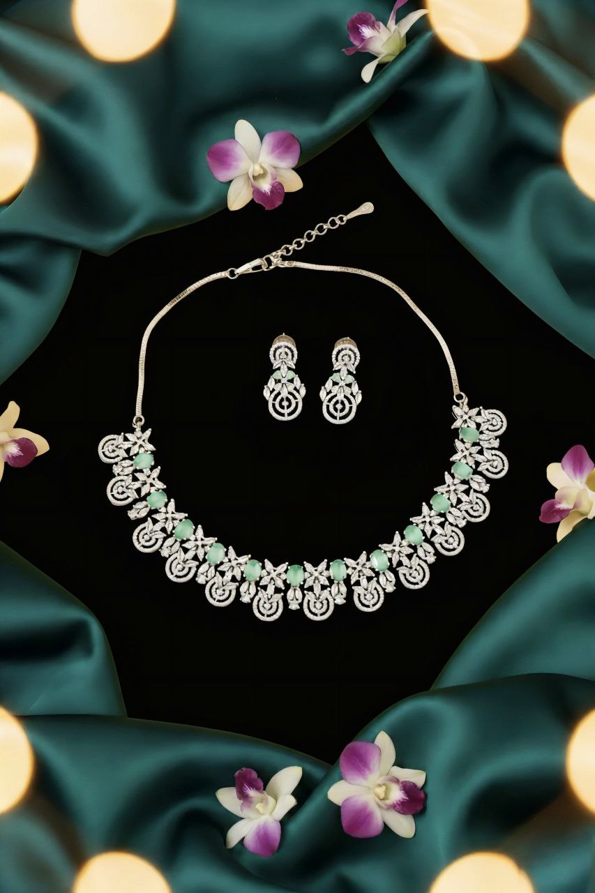Mint Bloom Diamond Set