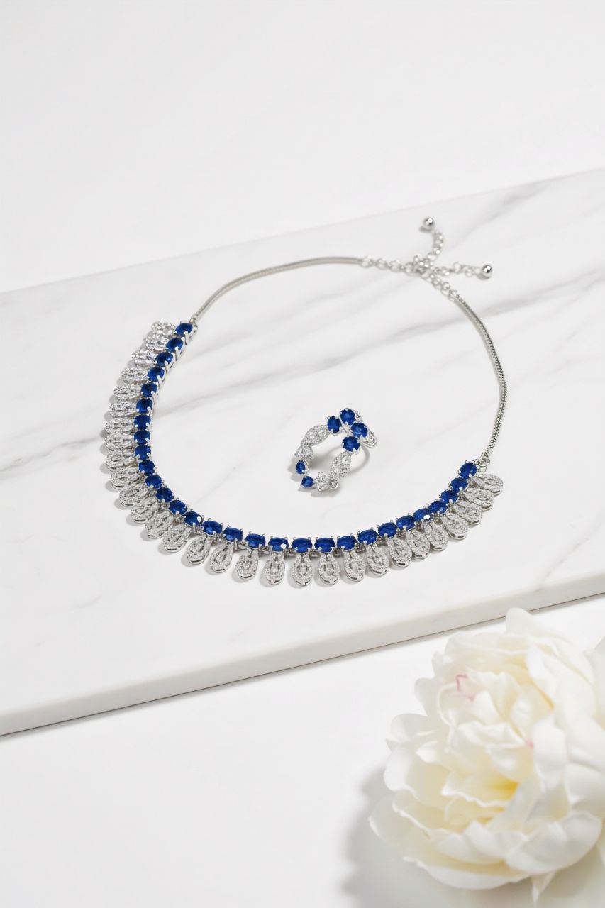Midnight Blue Teardrop Halo Set.
