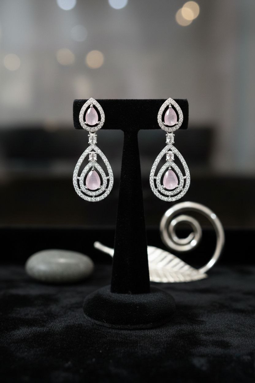 Pink Dewdrop Earrings