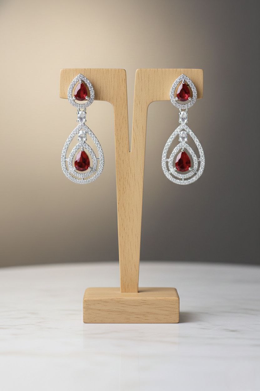 Red Dewdrop Earrings