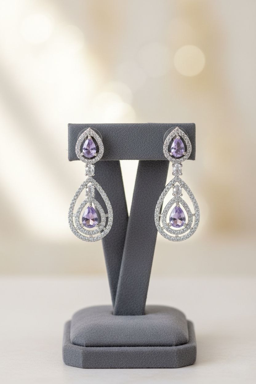 Purple Dewdrop Earrings