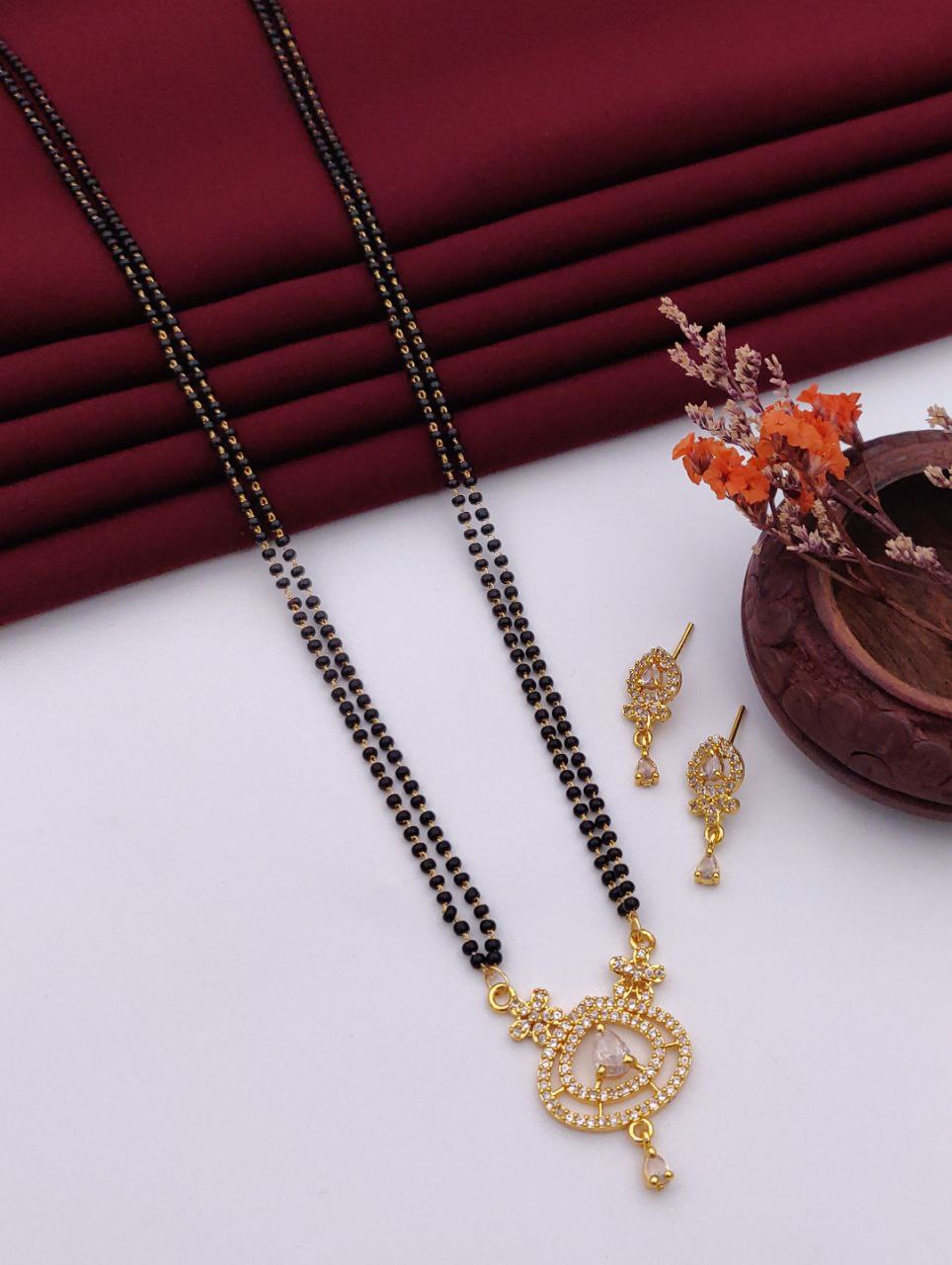 24 inch chain mangalsutra with earrings-02