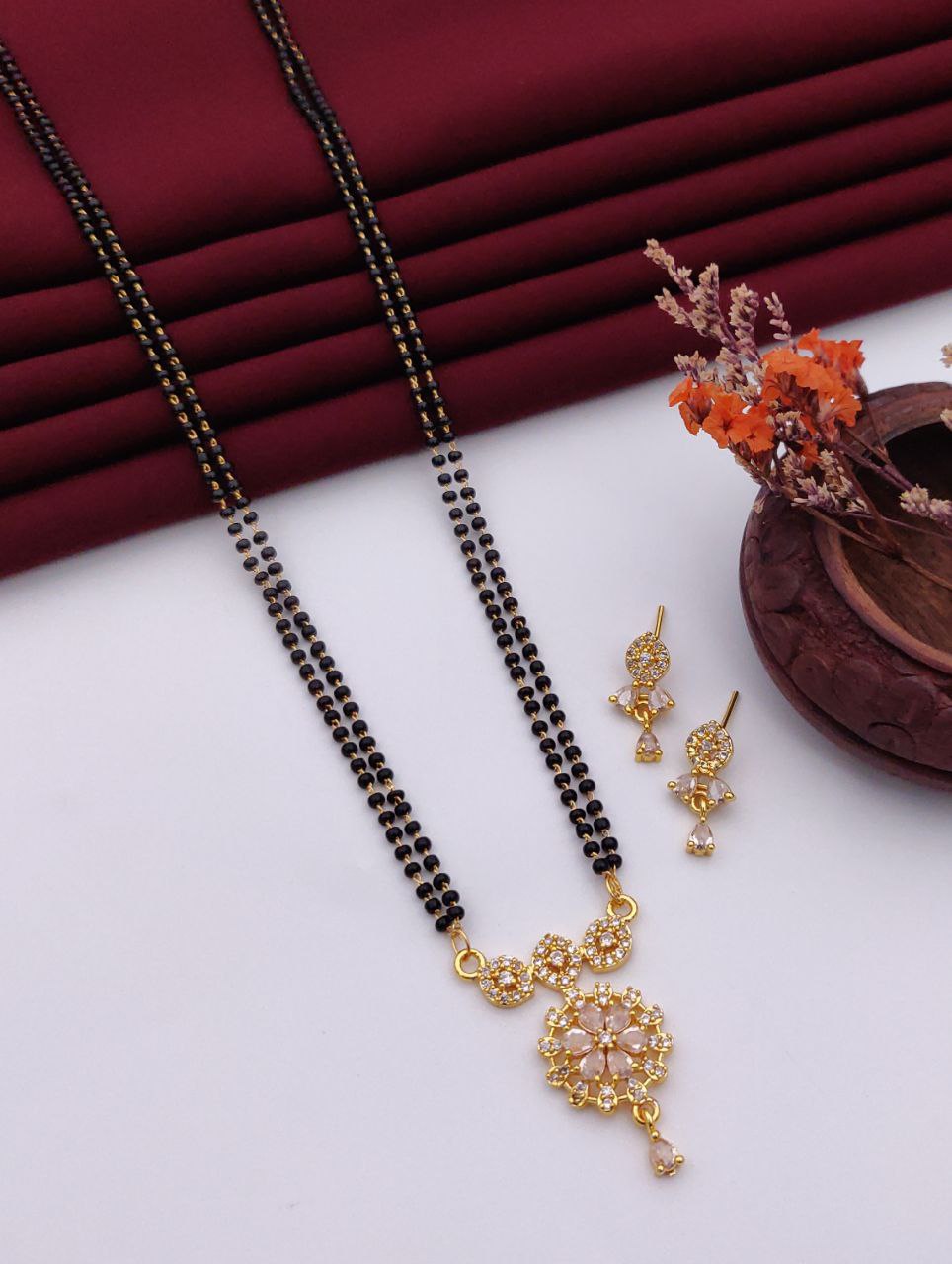 24 inch chain mangalsutra with earrings-04