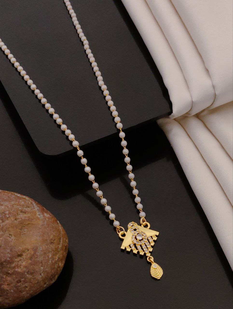 18 inch white mala short mangalsutra-40