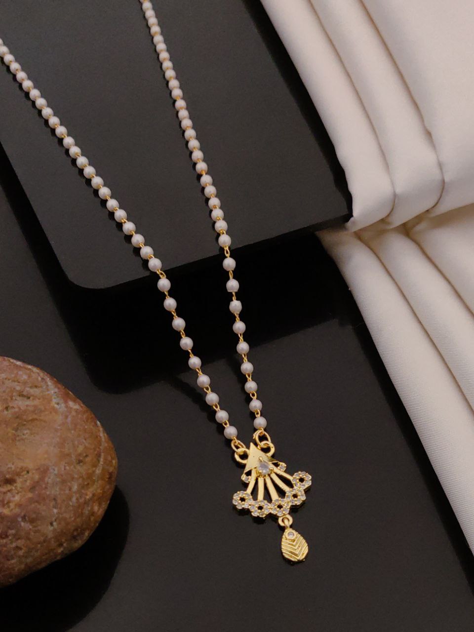 18 inch white mala short mangalsutra-45