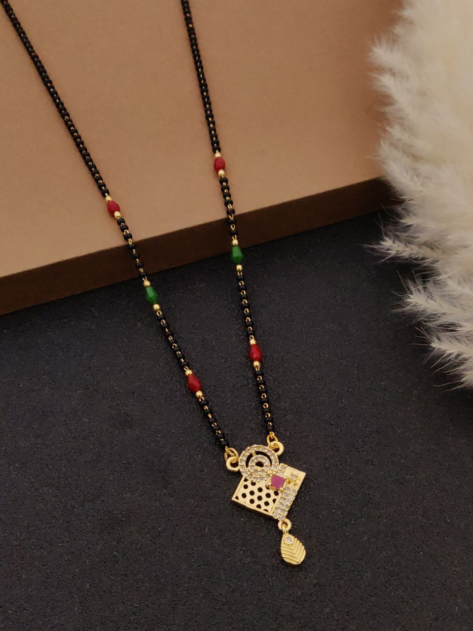 18 inch black mala short mangalsutra-50