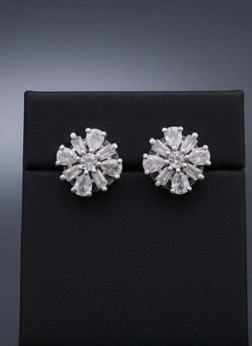Floral square small earrings