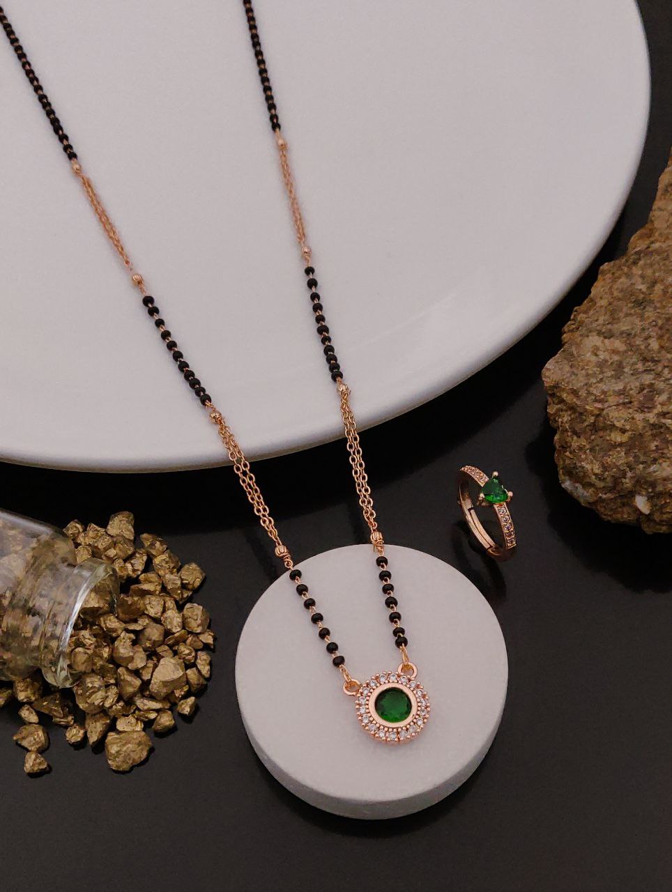 small mangalsutra with ring combo-56