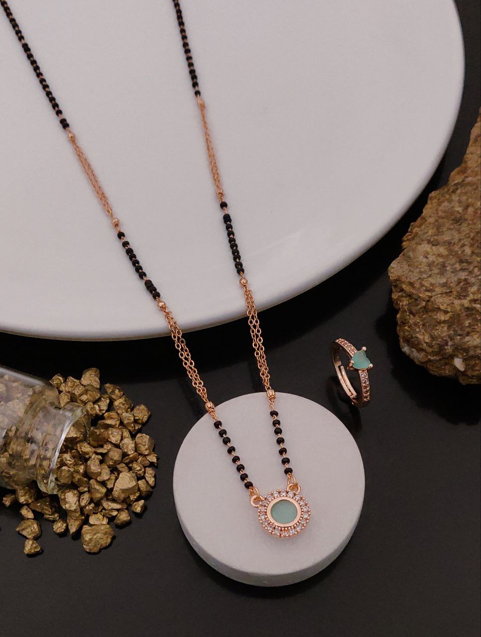 small mangalsutra with ring combo-57