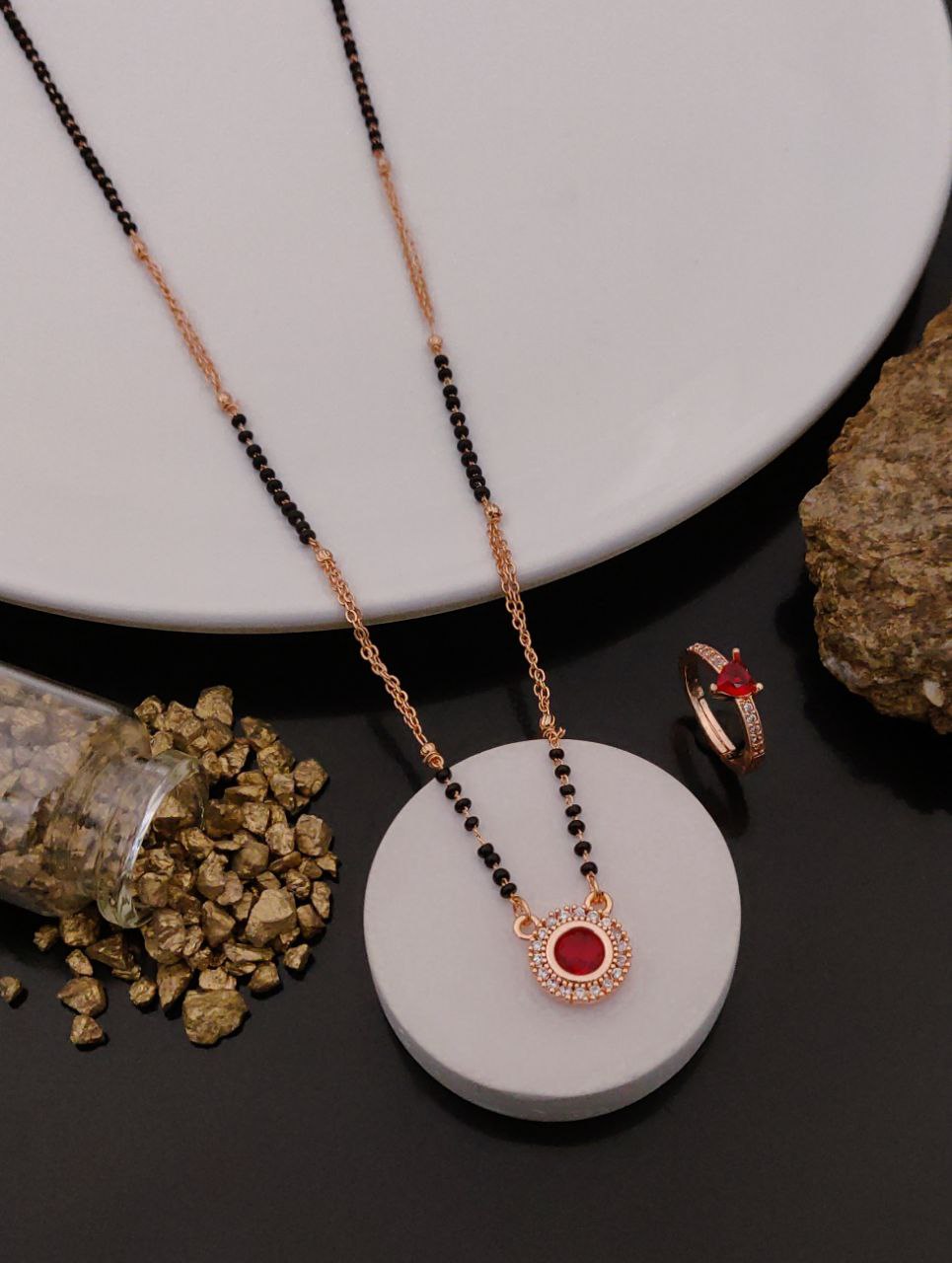 small mangalsutra with ring combo-58