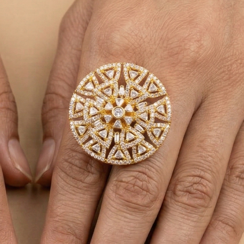 Golden Mosaic Ring