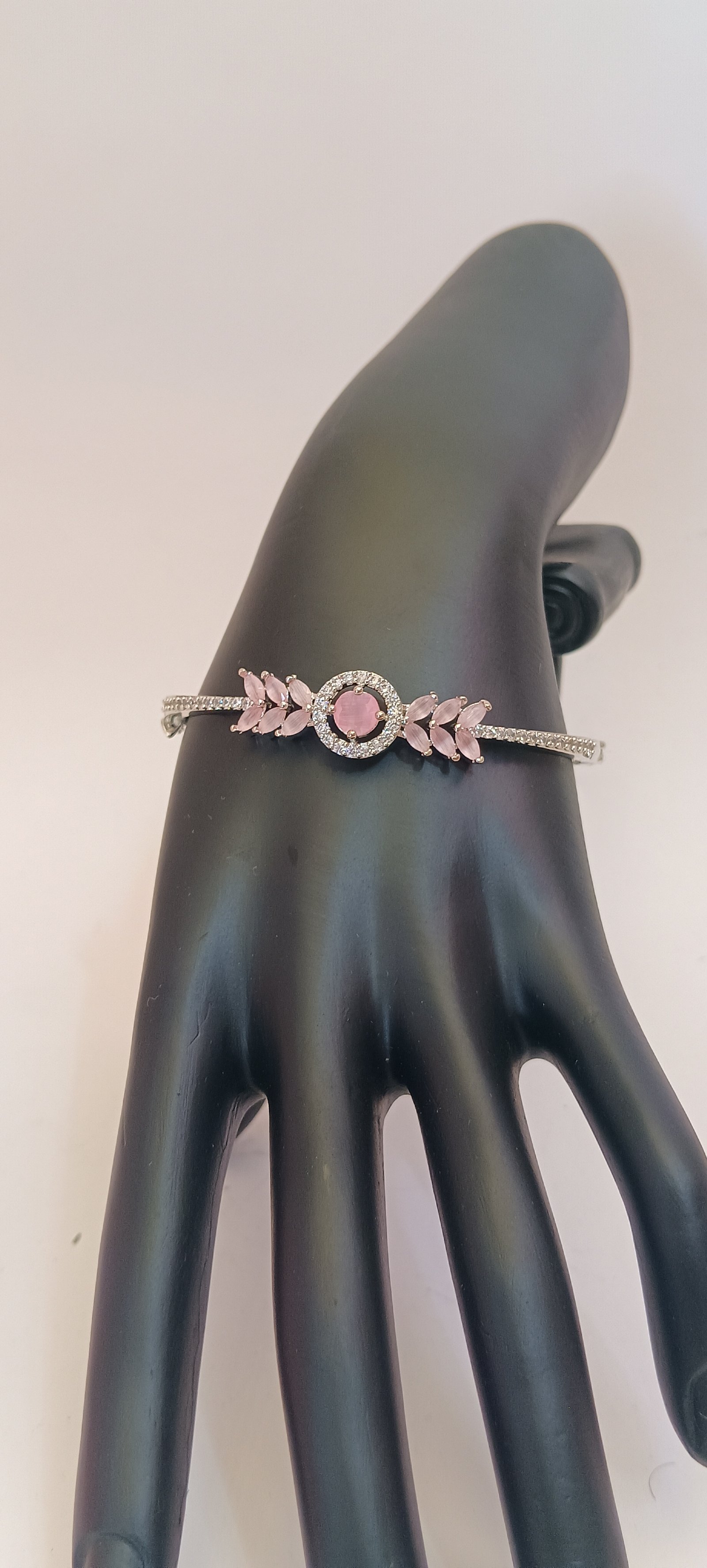 pink flower with lwaves bracelet-avail