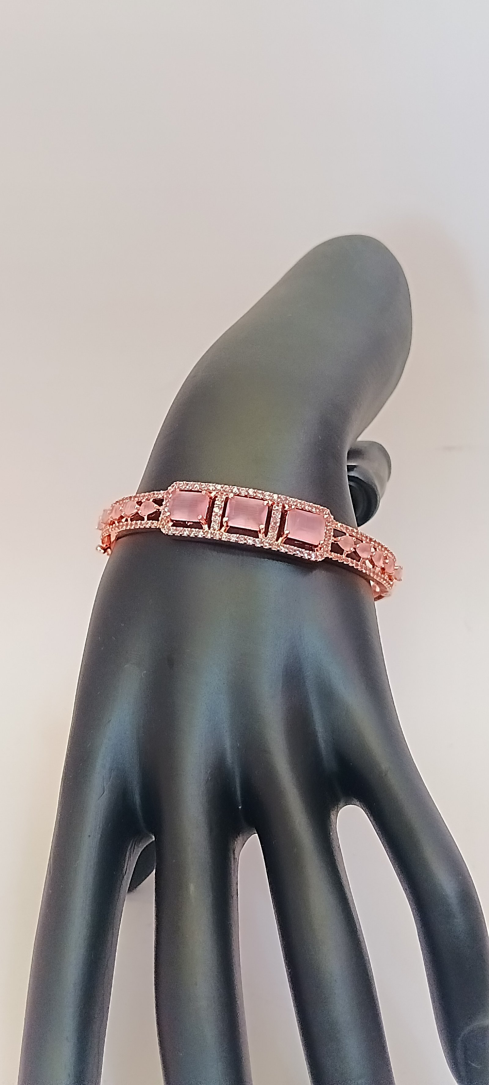 pink square rose gold bracelet-avail