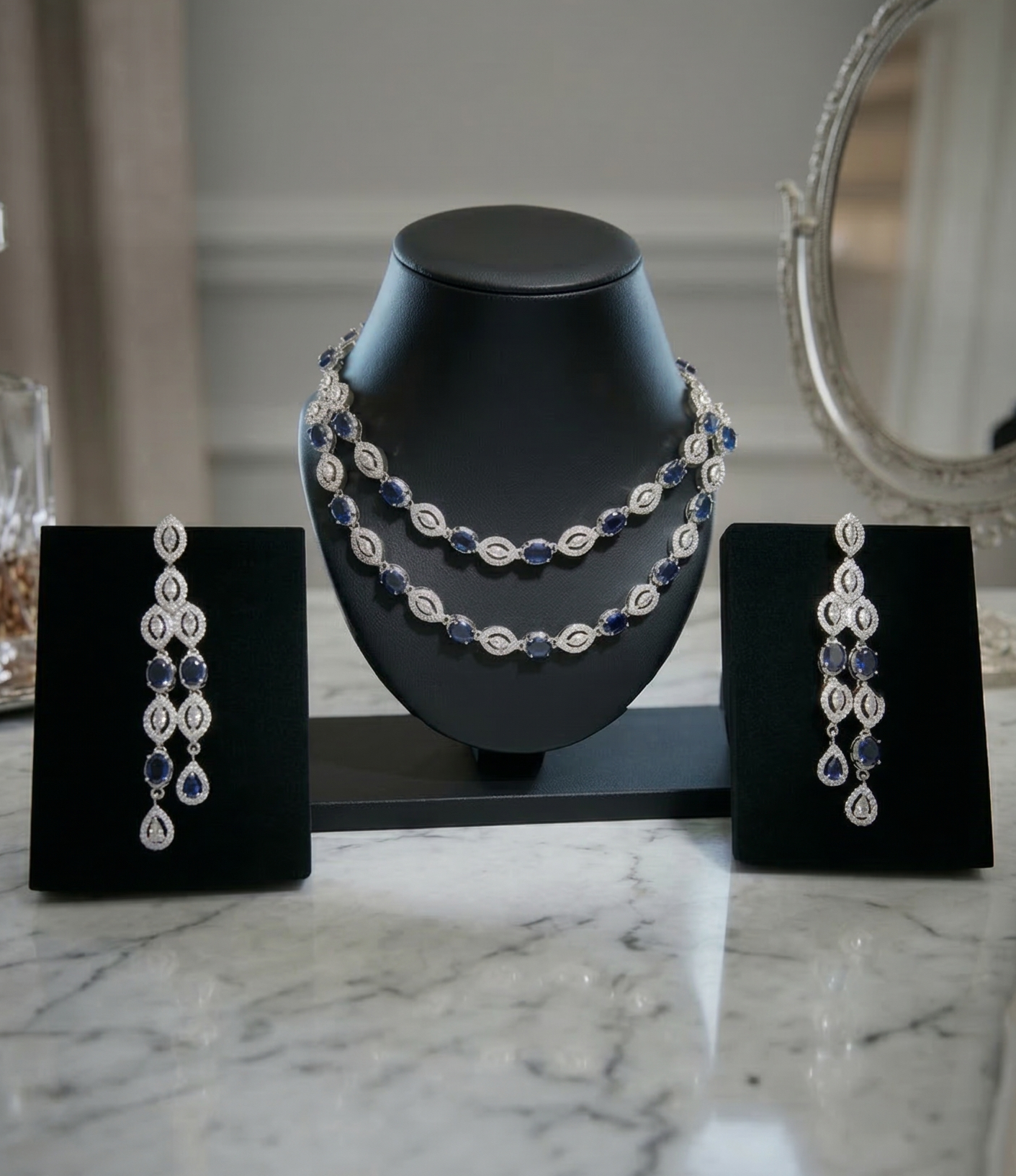 Two leyer blue necklace-avail
